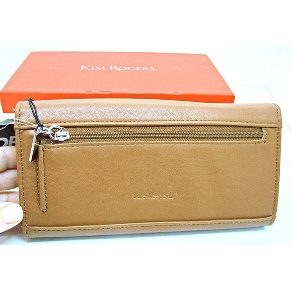 Kim Rogers Full Functional Clutch Wallet With Safe Keeper Liner RFID Cognac NIB - Picture 7 of 11